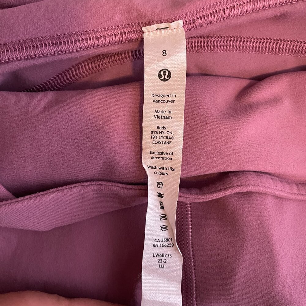 Lululemon Women 8 Pink Dark Oxide Groove Super High Rise Crop 23" Nulu Pocket - Picture 8 of 9
